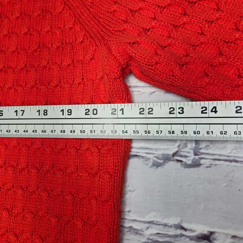 Old Navy Womens XL Red Textured Honeycomb Knit Raglan Sleeve Pullover Sweater - Picture 5 of 7